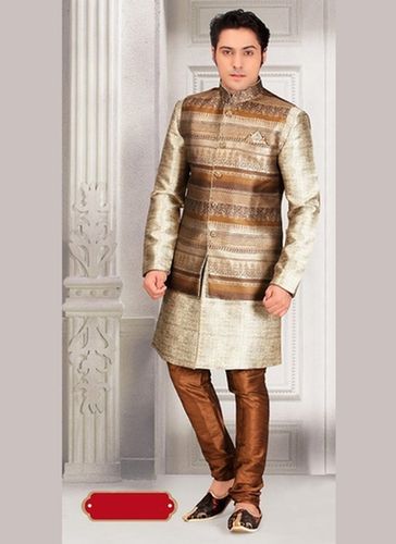 Attractive Beige Color Indo Western Sherwani