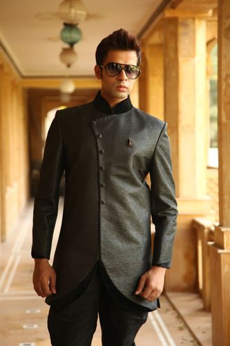 Elegant Black Indowestern Sherwani BL1002