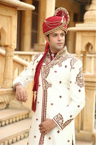 Classic Kedia Style White Sherwani BL2002
