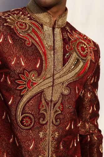 Royal Embroidery Maroon Sherwani BL2018