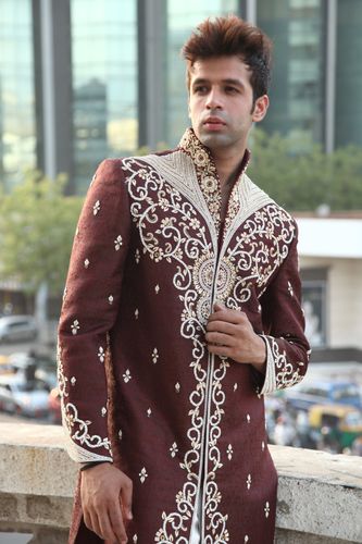 Modern Maroon Stylish Dhoti Sherwani BL2024
