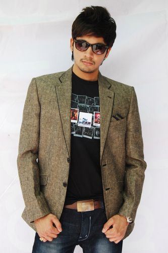 Light Green Notch Lapel Linen Blazer BL5012