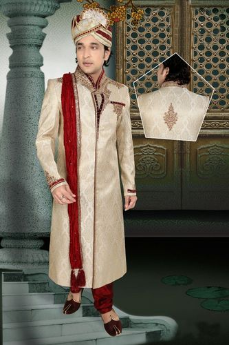 Splendid Mens Brown Color Royal Sherwani