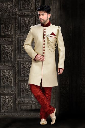 Attractive Look Creamethnic Royal Sherwani For Festivals