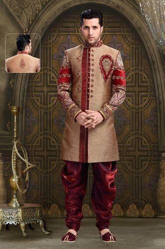 Ethnic Living Mens Brown Color Royal Sherwani