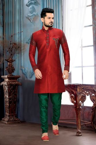 Charm Your Look Mens Red Royal Sherwani
