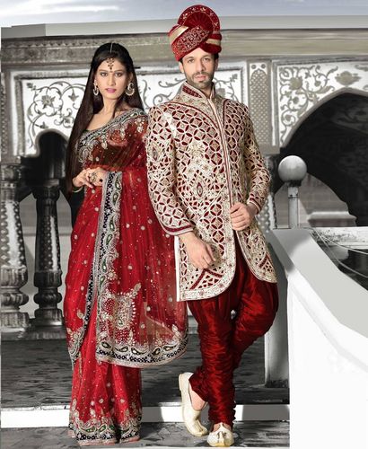 Augmenting Mens White Color Royal Sherwani