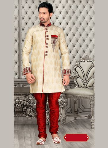 Cream Live Rich Lookroyal Sherwani Wedding And Sangeet