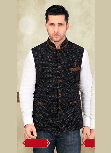 Trendy Traditionally Blue Color Imported Nehru Jacket