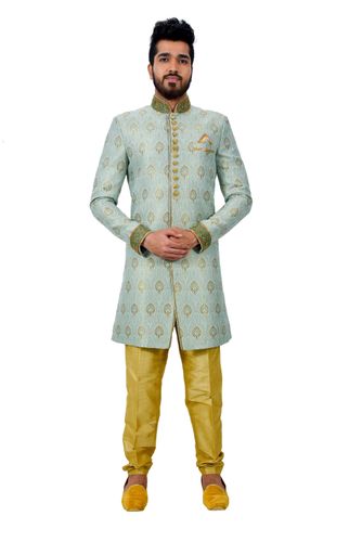 Multi Zaribrocadesilk Indowestern Sherwani Online