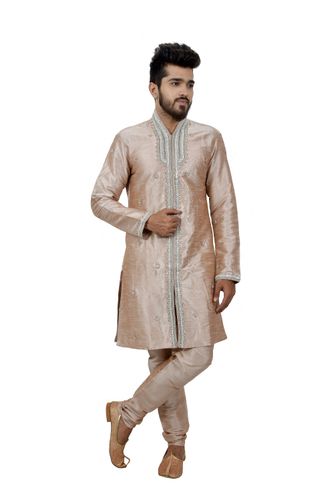 Almond Artsilk Indowestern Sherwani
