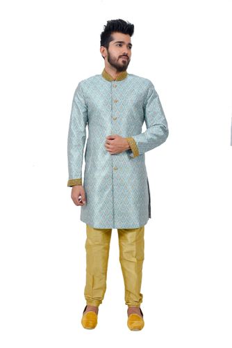 Multi Satantehrabrocadesilk Indowestern Sherwani
