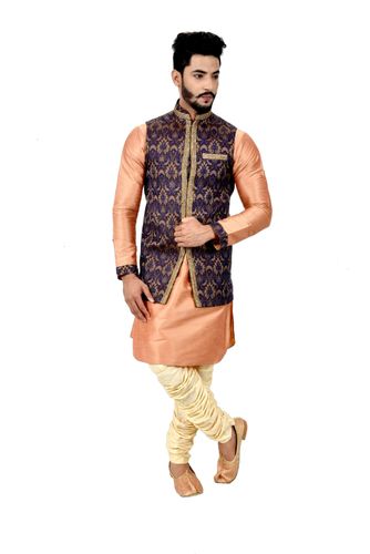 Artsilk Kurtasetwith Brocadesilk Jacket Online