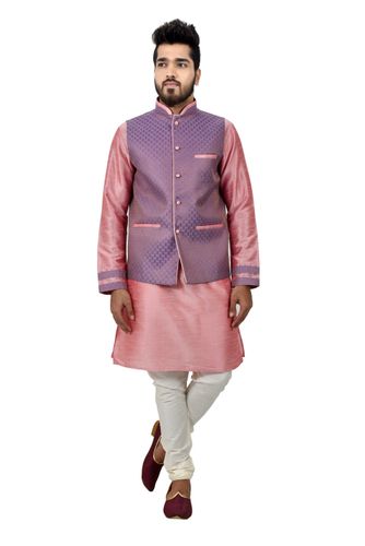Artsilk Kurtasetwith Zariibrocade Jacket