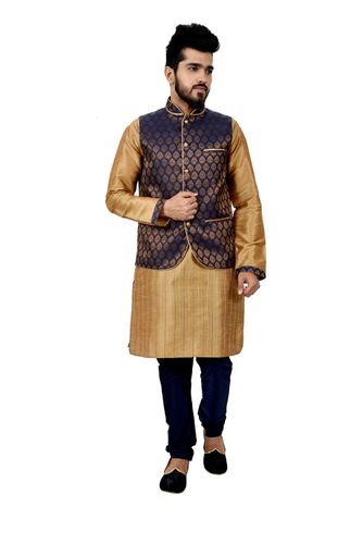 Artsilk Kurtasetwith Brocadesilk Jacket