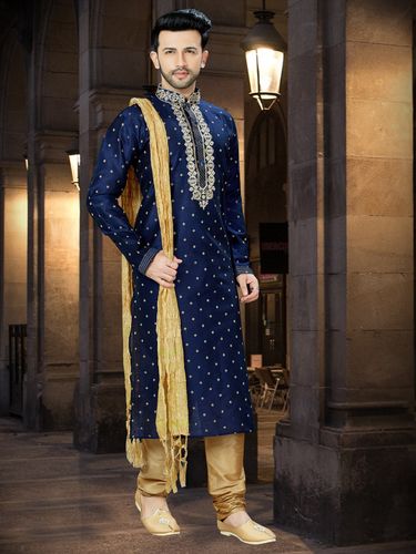 Royal Navy Blue Kurta For Men