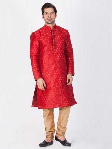 Fancy Maroon Cotton Kurta Payjama
