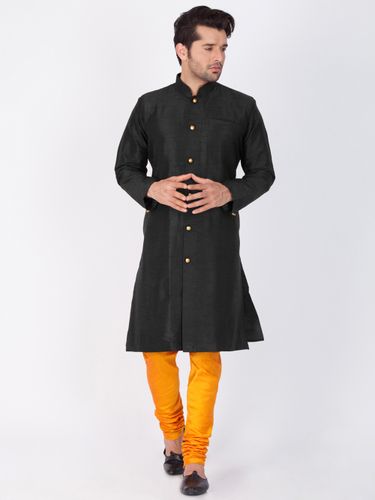 Classical Black And Orange Online Kurta Payjama