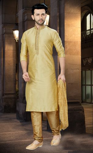 Fresh Looking Gold Kurta Payjama For Men
