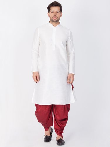 New Arrival White Cotton Kurta Dhoti Online