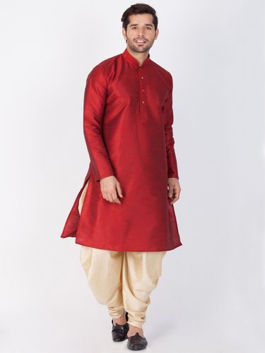 Online Readymade Maroon Indian Kurta Dhoti
