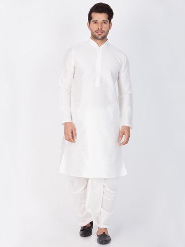 Online Readymade White Cotton Kurta Dhoti