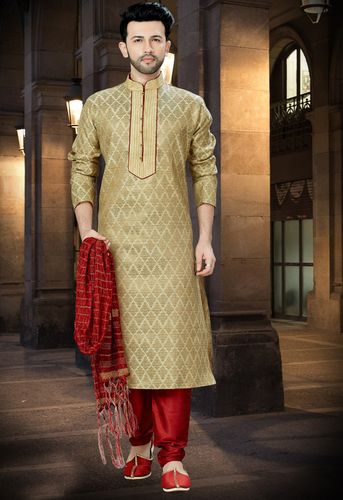Rich Look Beige Kurta For Men Online