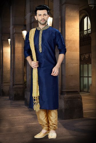 Traditional Navy Blue Kurta For Men