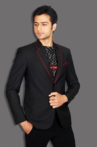 Notch Lapel Style Trendy Black Blazer BL5017