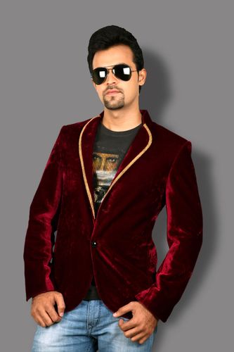 Dashing Burgundy Velvet Blazer BL5024