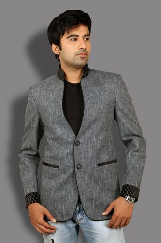 Stand Collar Evening Grey Blazer BL5025