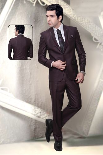 Deep Wine Color Designer Wedding Reception Suit