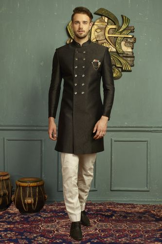 Onyx Black Indo Western Sherwani