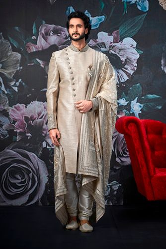 Royal Cream Wedding Sherwani