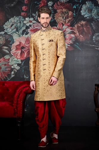 Royal Golden Wedding Sherwani