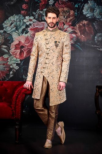 Asymmetrical Groom Wedding Sherwani