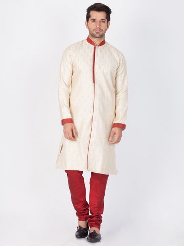 Luxuriant Gold Maroon Kurta Pajama