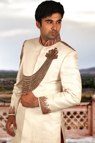 Emperor Look Cream Sherwani BL2031