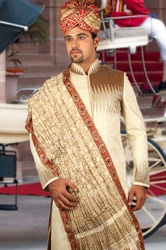 Blonde Cream Regal Sherwani BL2032