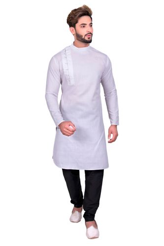 White Well Tailored Cotton Indo Western Sherwani
