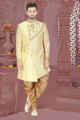 Designer Concept Beige Dhoti Sherwani Set