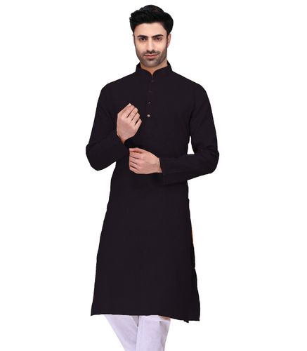 Bold Black Cotton Kurta
