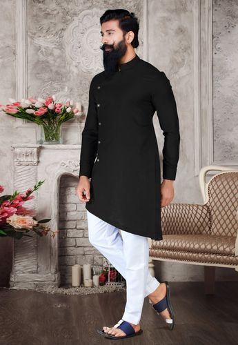 Eye Catching Black Silk Indo Western With White Bottom