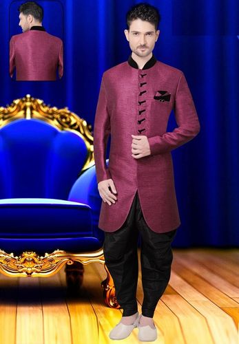 Charming Rani Silk Indo Western Sherwani