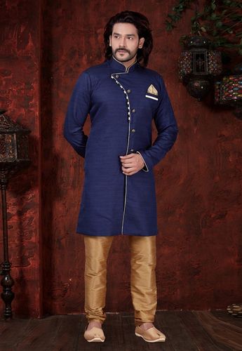 Unique Look Navy Blue Indo Western Sherwani
