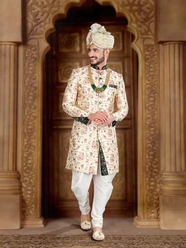 Splendid Multicolor Embroidered Sherwani
