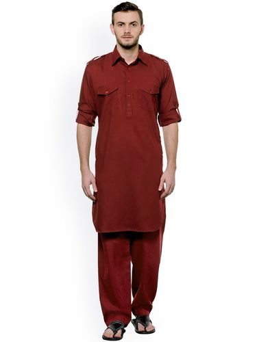 Merlot Maroon Cotton Pathani