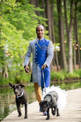 Royal Blue Embroidered Silk Wedding Sherwani