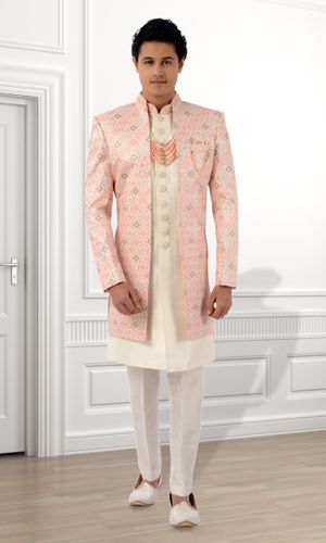 3 Piece Multicolor Jacket Style Sherwani