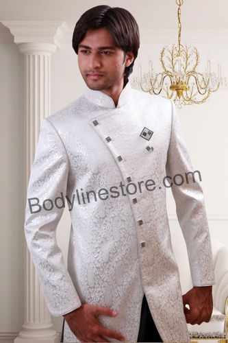 White Indo Western Sherwani BL1076